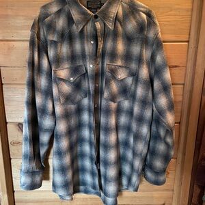 Pendleton Blue and Cream Plaid Shirt